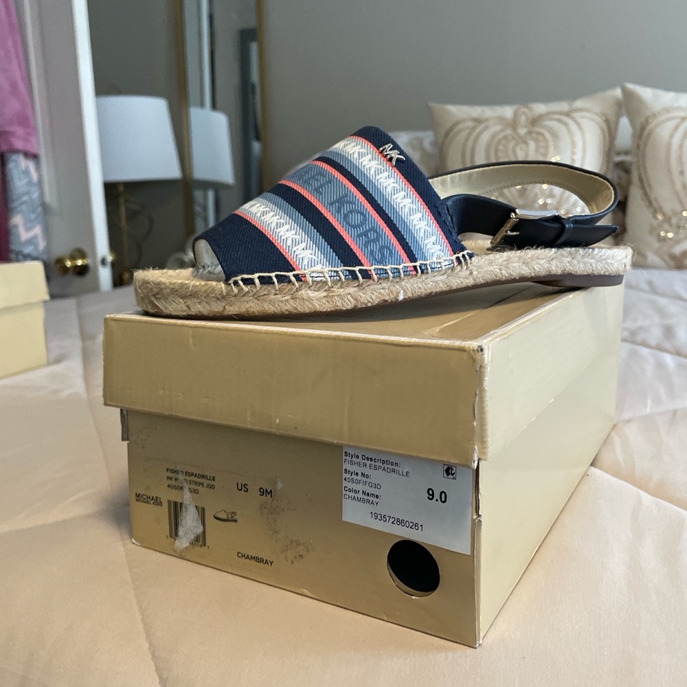 Michael Kors Navy and Red Espadrilles